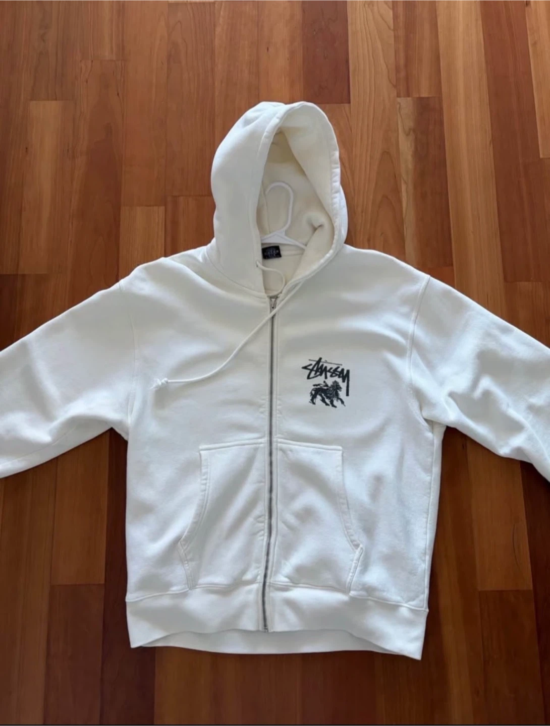 Stussy White Zip-Up Hoodie - photo 2