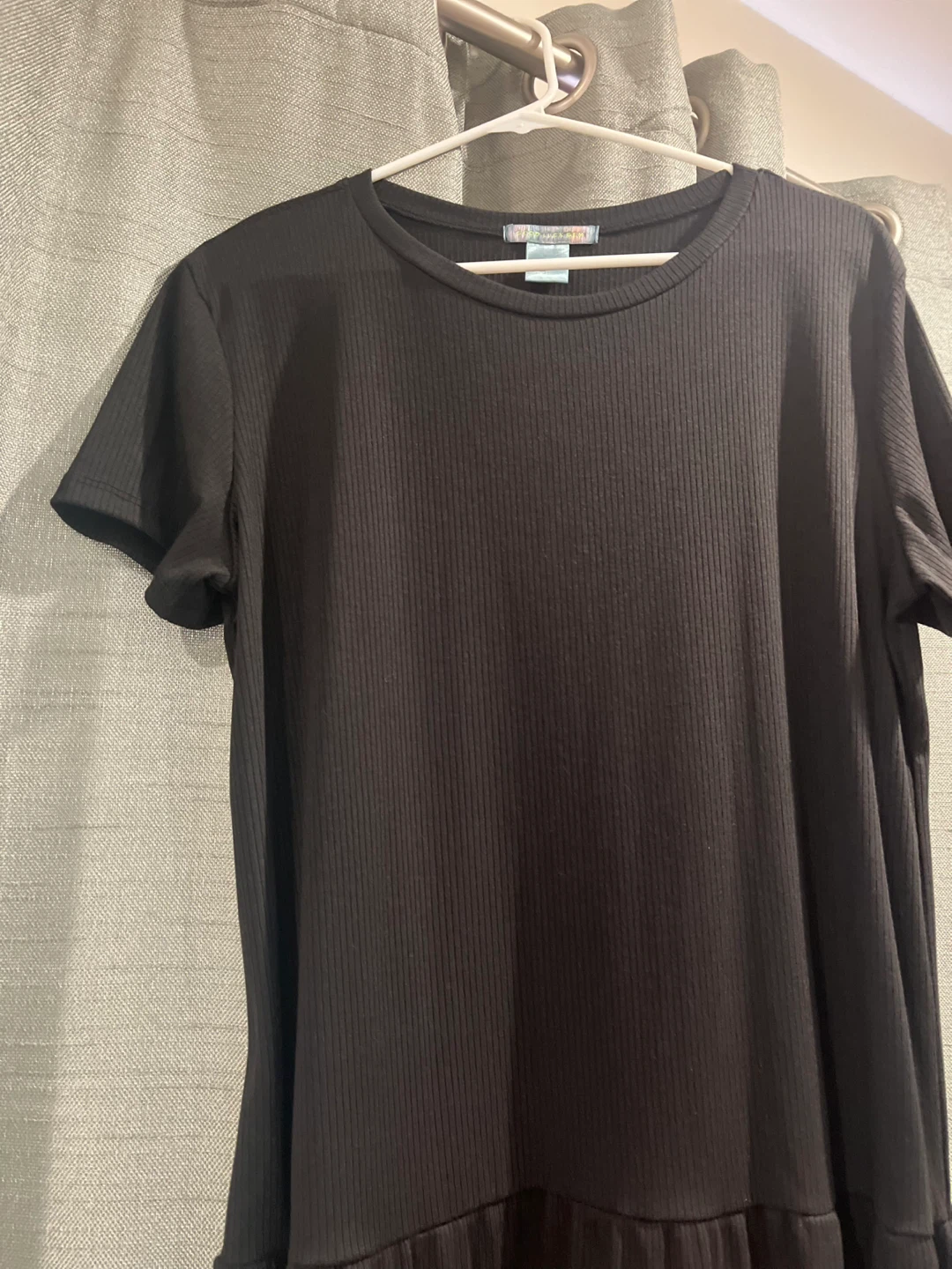 Black Tiered Ribbed Dress - photo 2