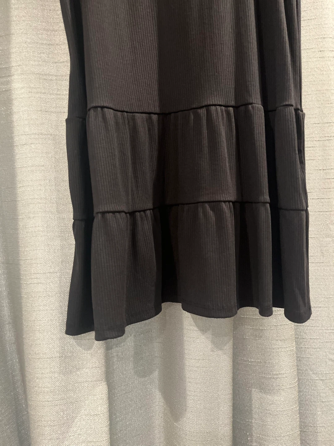 Black Tiered Ribbed Dress - photo 3