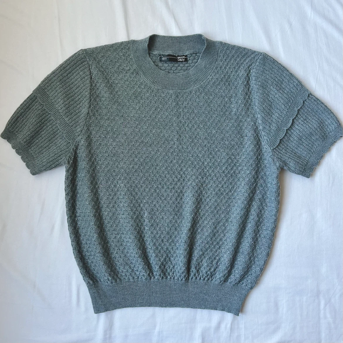 Dazy Grey Short Sleeve Sweater