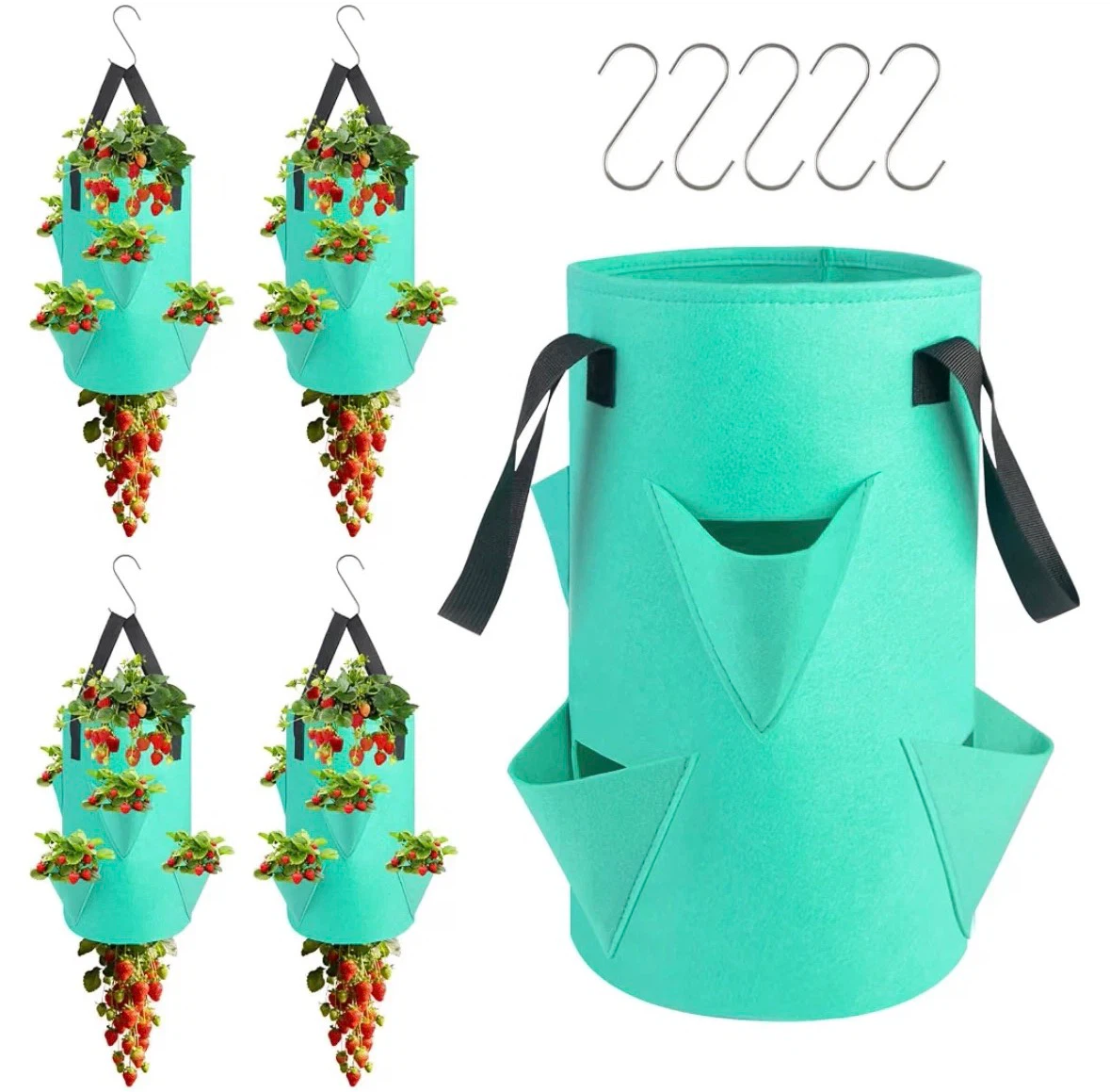 5 Pack Upside Down Strawberry Hanging Planter