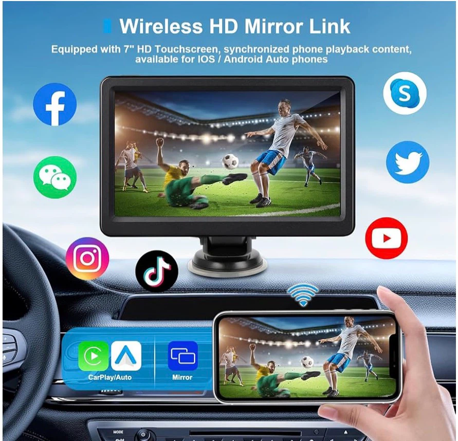 7 inch Wireless Carplay and Android Auto Display - photo 4