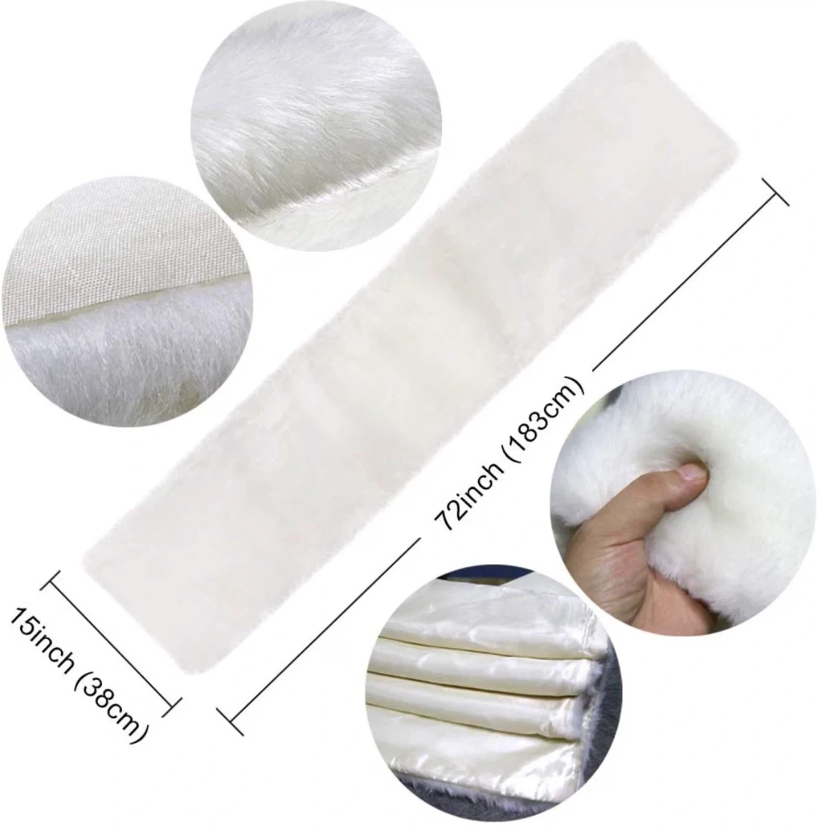 Table Runner White Faux Fur - photo 2
