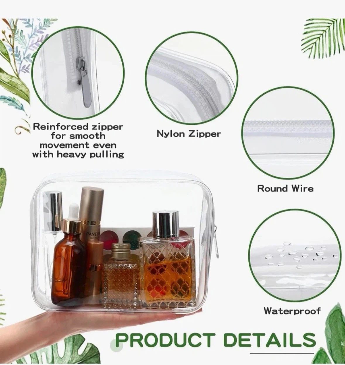 12 Clear Makeup & Travel Bags