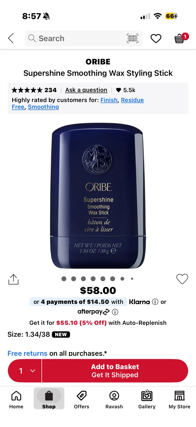 Oribe Supershine Smoothing Wax Stick
