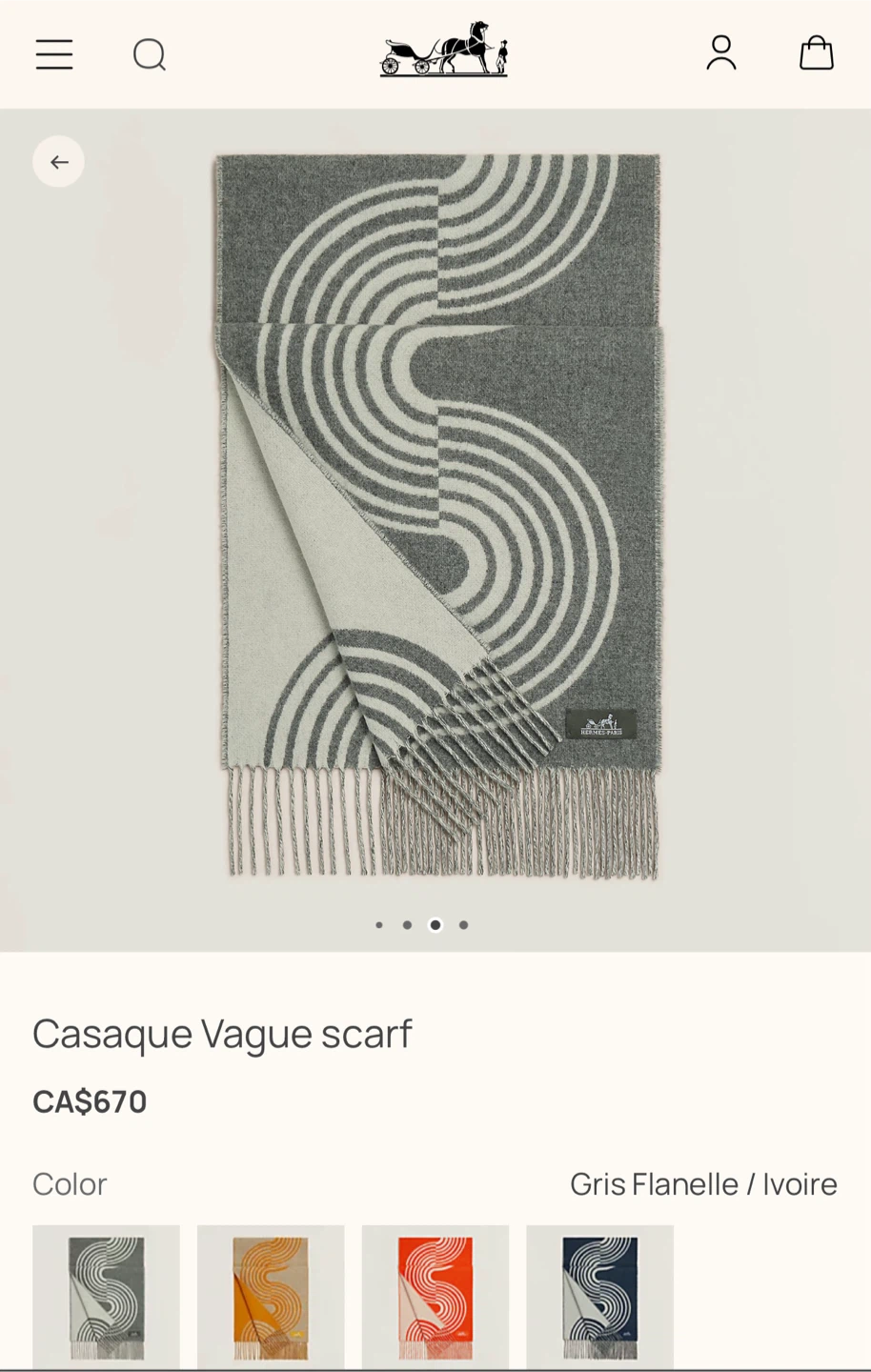 Hermes Casaque Vague Scarf