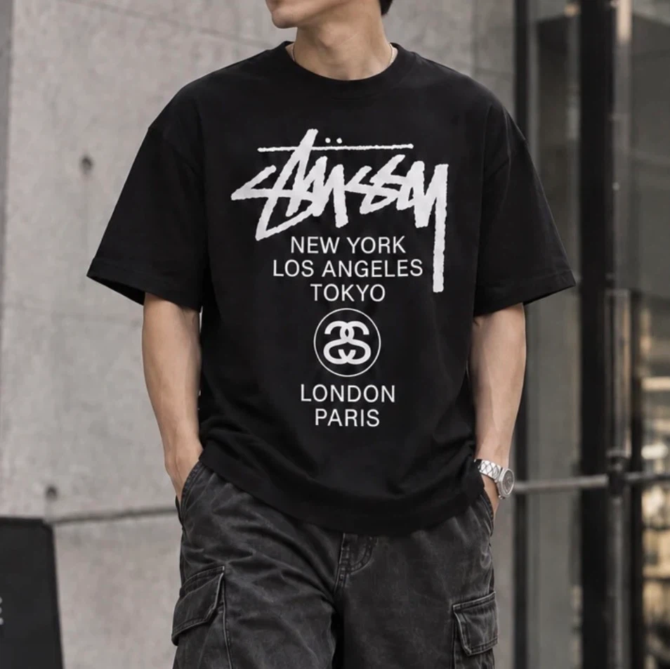 Stussy World Tour T-Shirt Black size S - photo 5