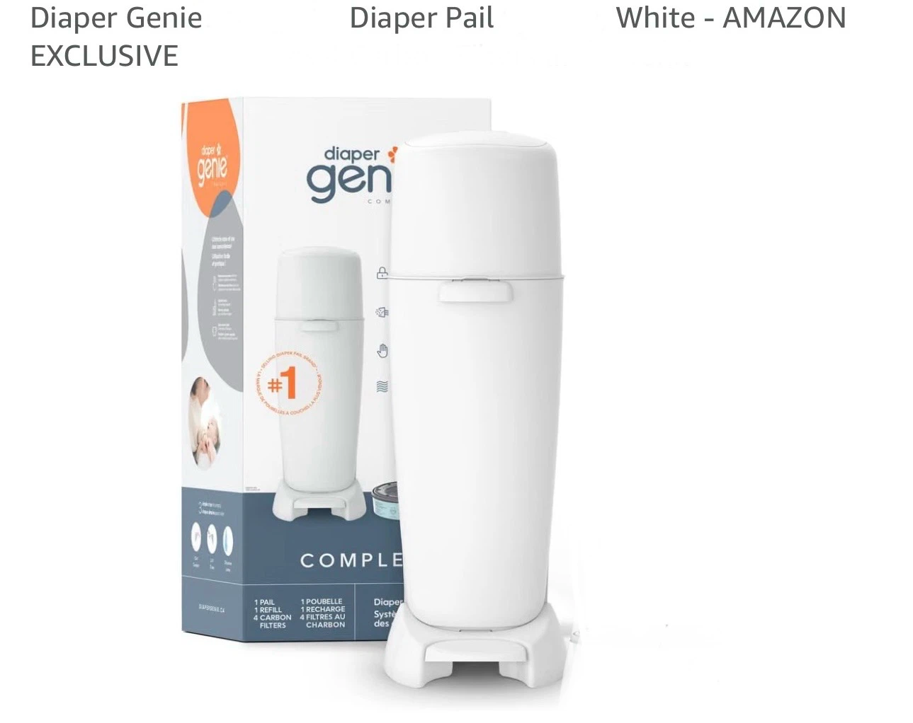 Diaper Genie Pail Only in White