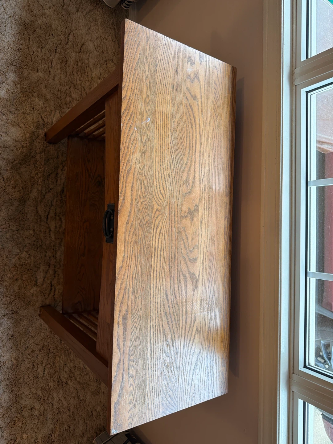 Solid Oak Mission Style Console Table - photo 2