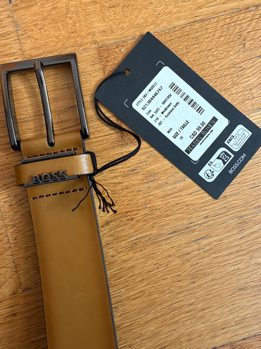 New BOSS Leather Business Belt - Size 36