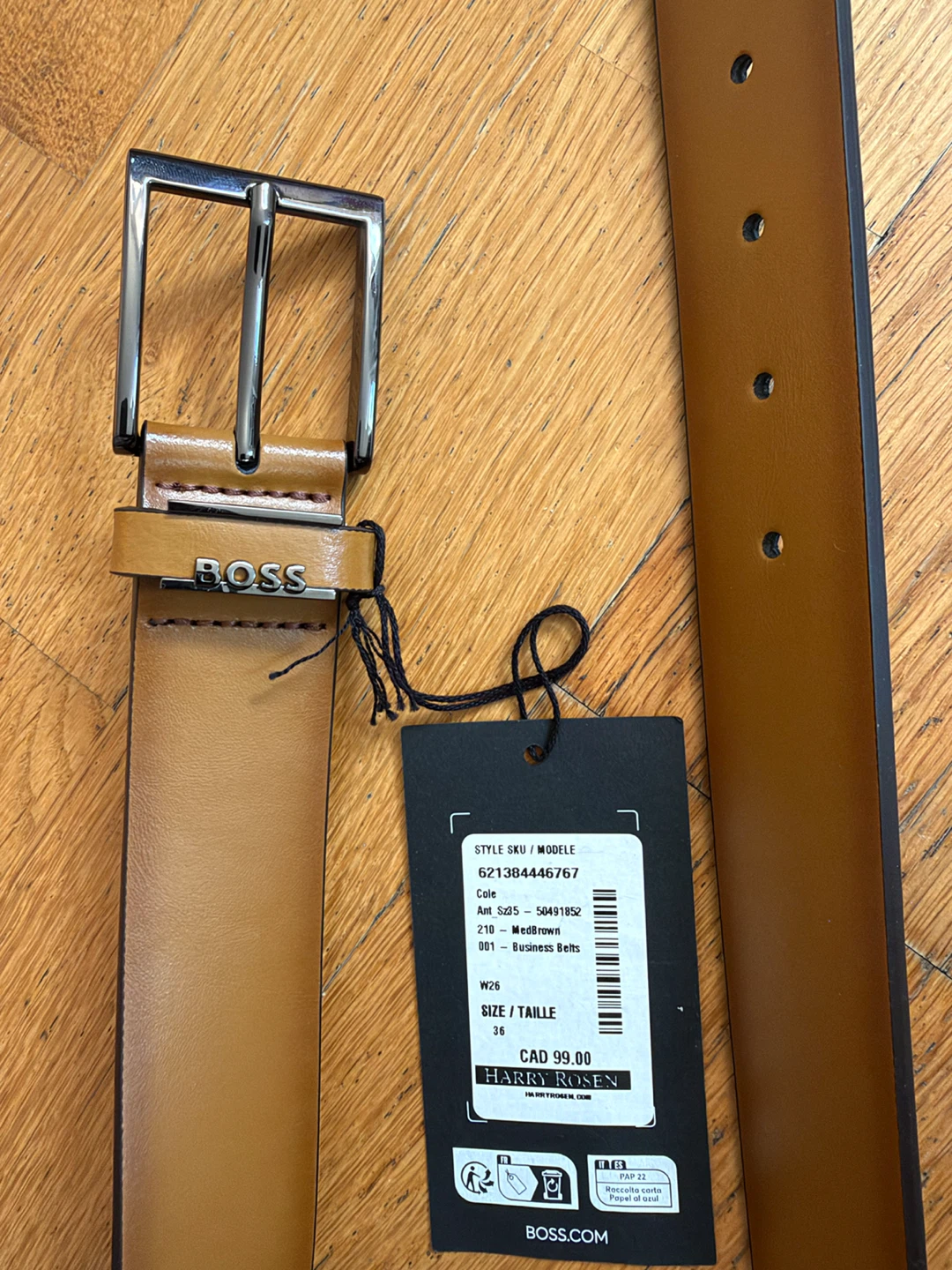 New BOSS Leather Business Belt - Size 36 - photo 5