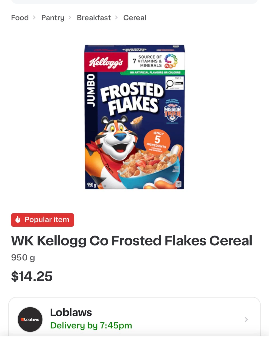 Kellogg's Frosted Flakes Mega Jumbo 1.41kg