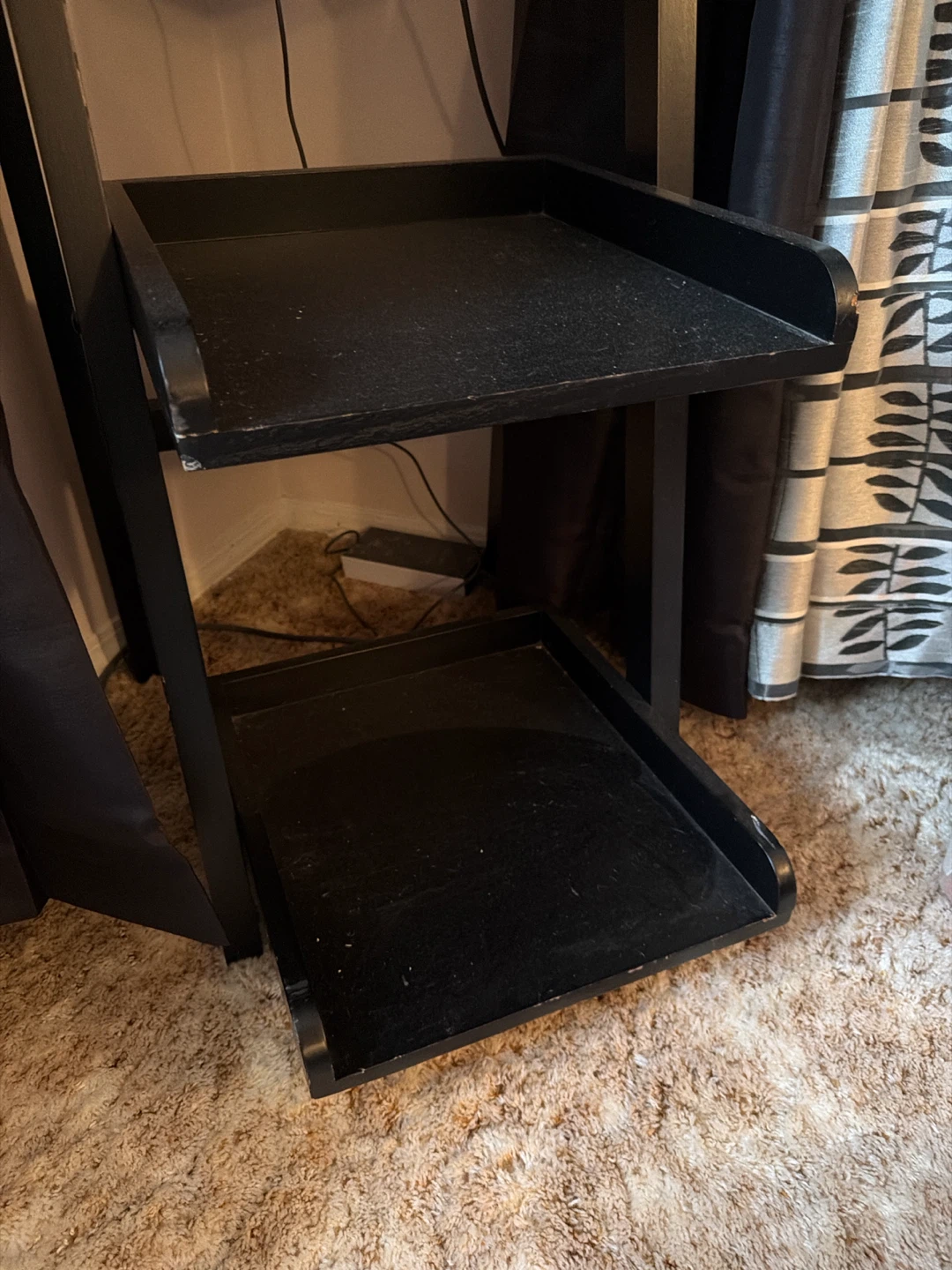 Black Wooden Ladder Shelf - photo 2