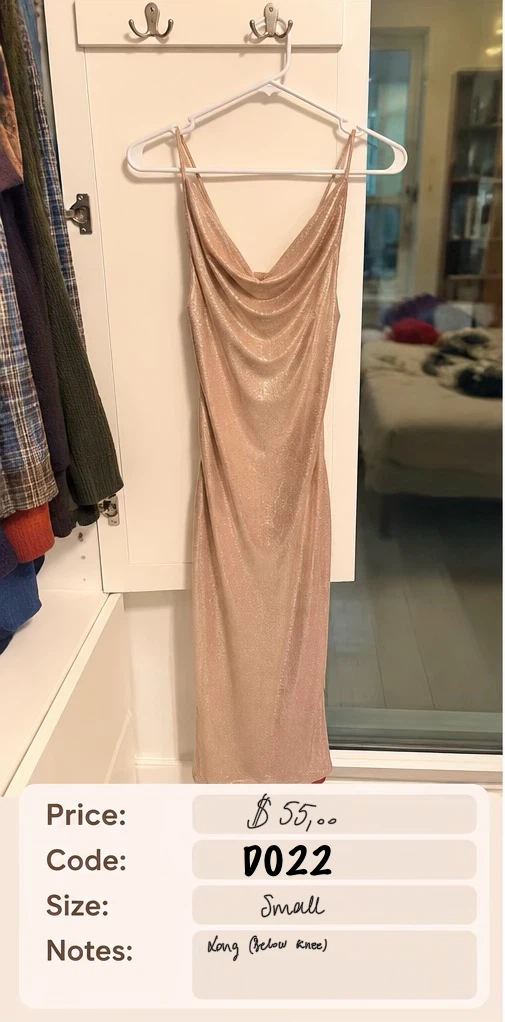 Champagne Shimmer Midi Dress