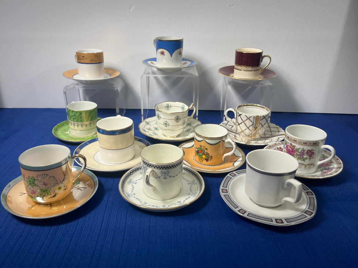 Eclectic Mixed Lot 12 Vintage Antique Tea Cup+Saucer Sets mixed - photo 2