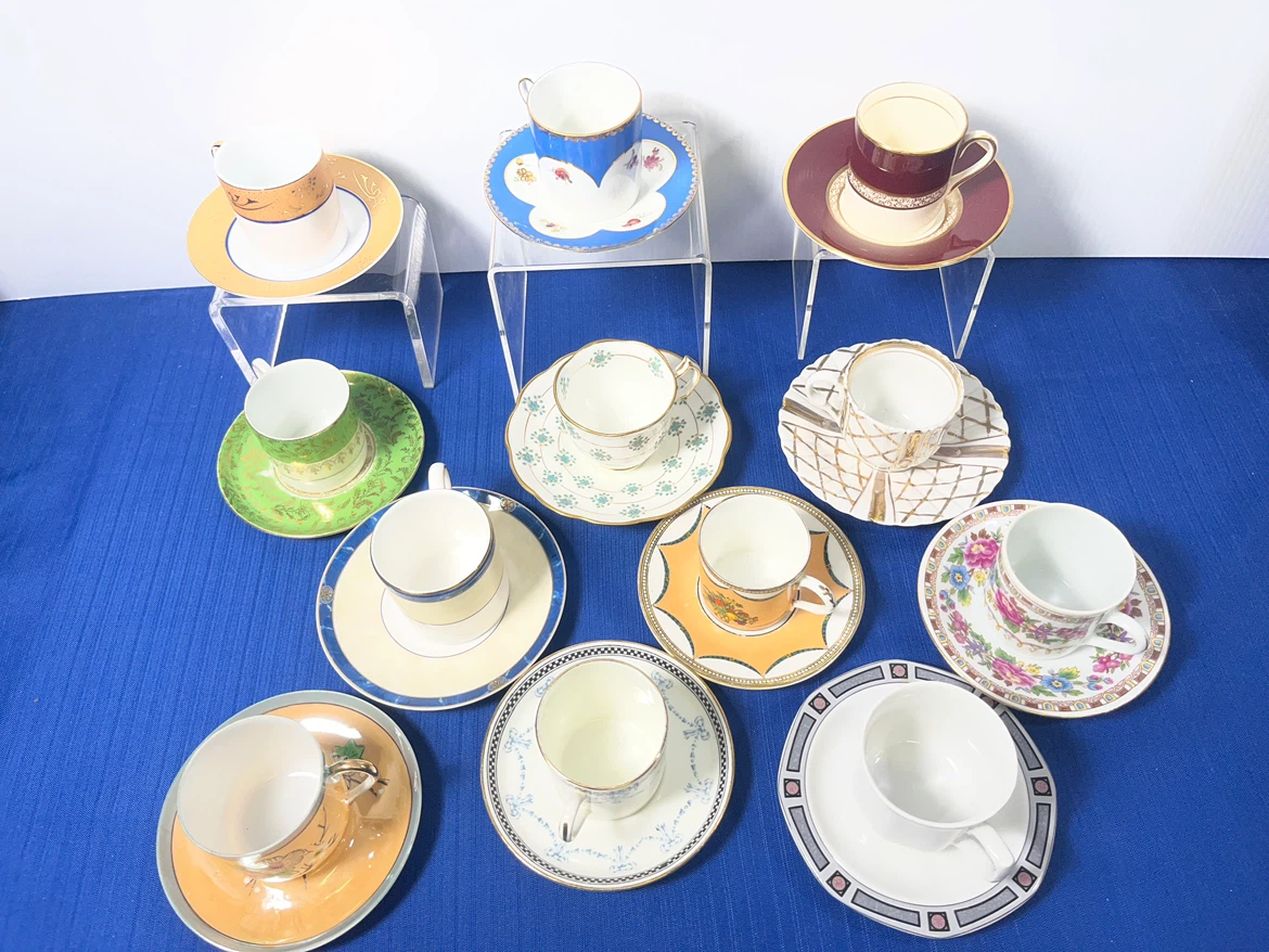 Eclectic Mixed Lot 12 Vintage Antique Tea Cup+Saucer Sets mixed