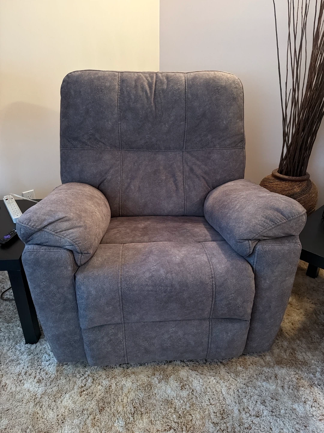 Grey Fabric Manual Recliner