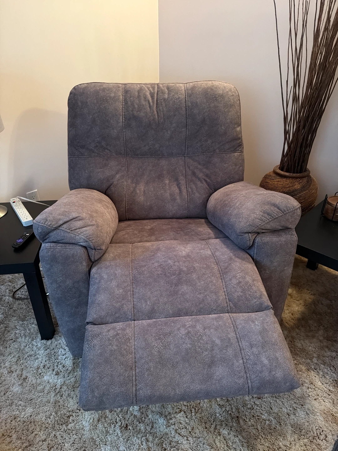 Grey Fabric Manual Recliner - photo 2
