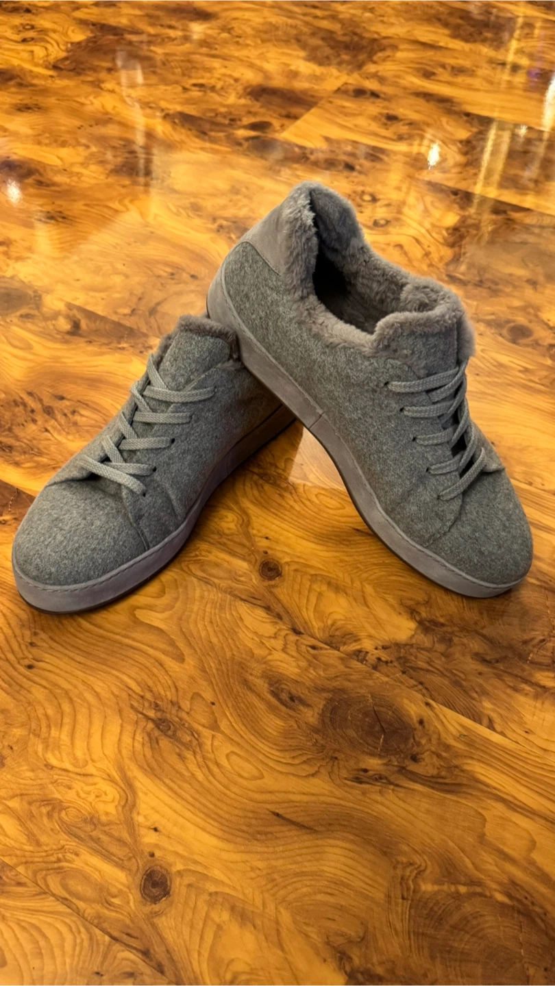 Loro Piana grey wool sneakers