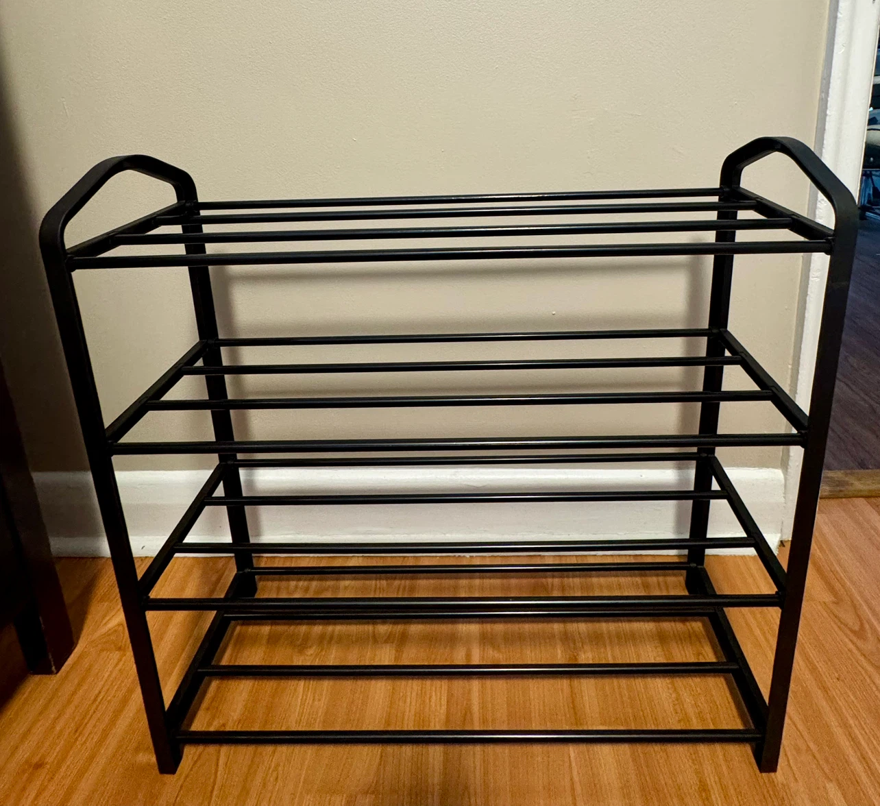 4-Tier Black Shoe Rack / Organizer Shelf
