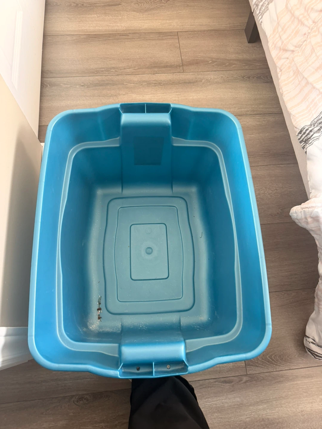 Blue Plastic Storage Tote Bin - photo 2