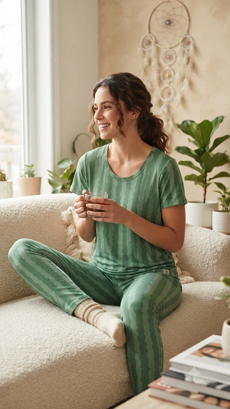 Green patterned pyjama set