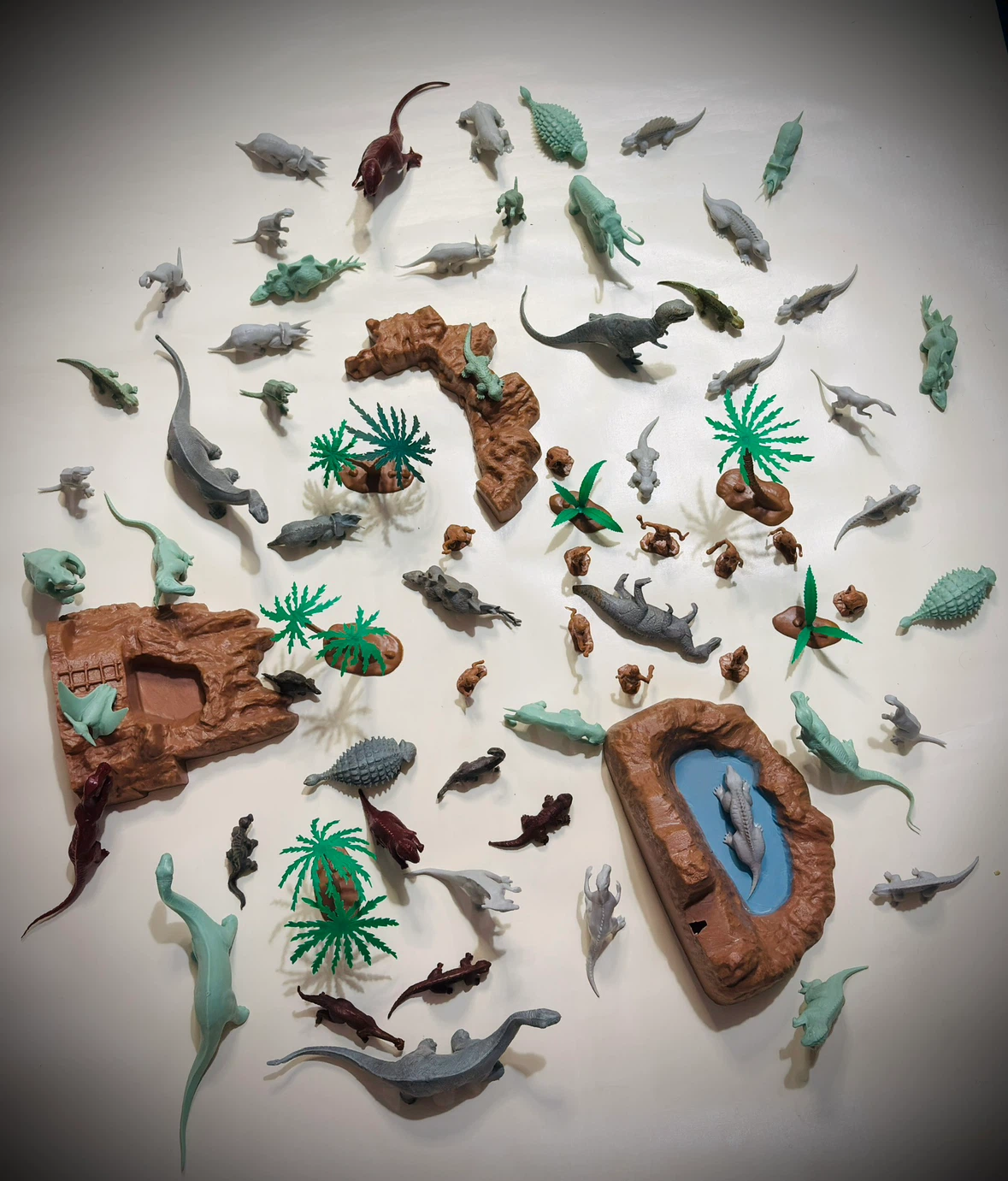 Vintage 1970s Marx Prehistoric Dinosaur Mountain Playset Lot