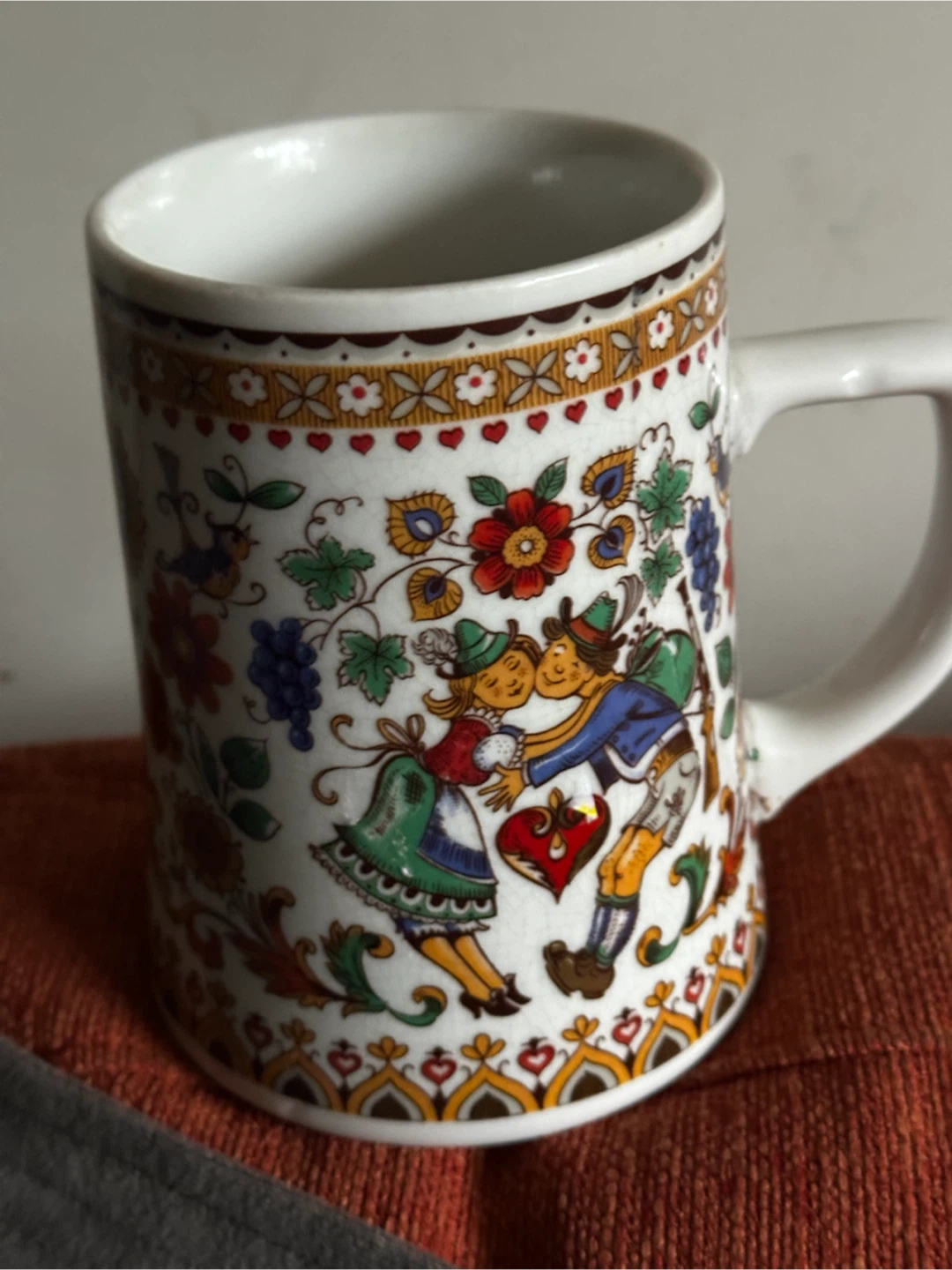 Vintage BMF German Tyrolean Folk Art oversized Mug