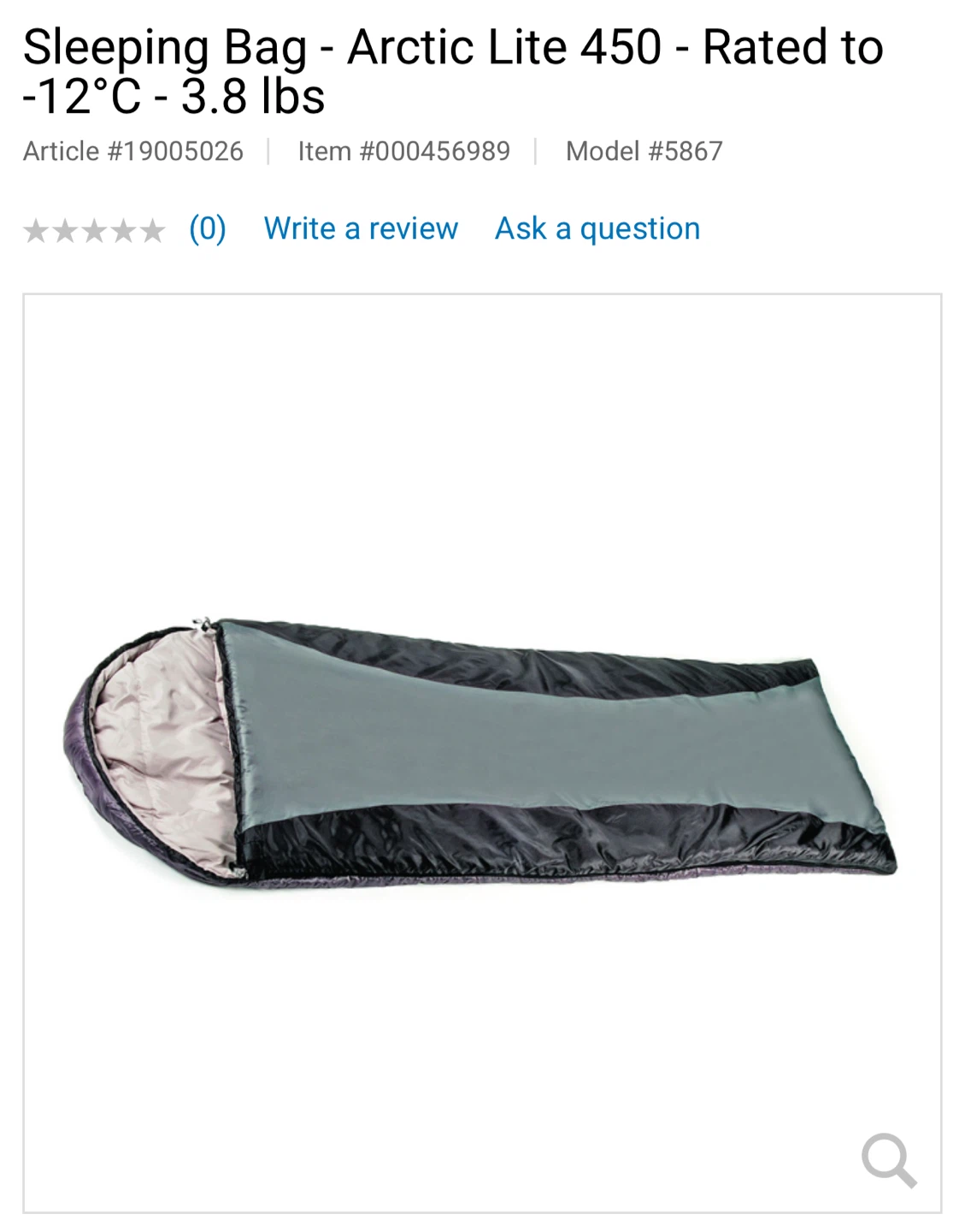 North 49 Arctic Lite 350 Sleeping Bag