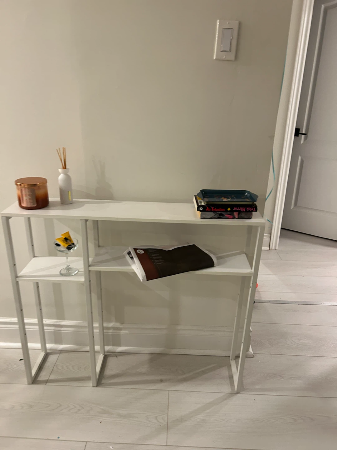 White Minimalist Console Table - photo 3