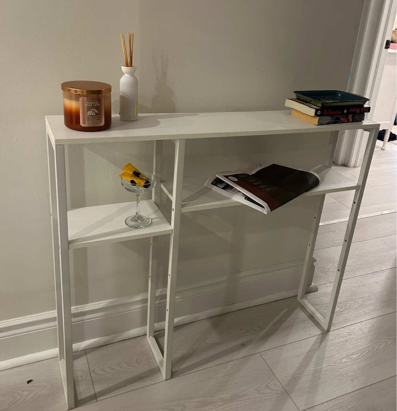 White Minimalist Console Table