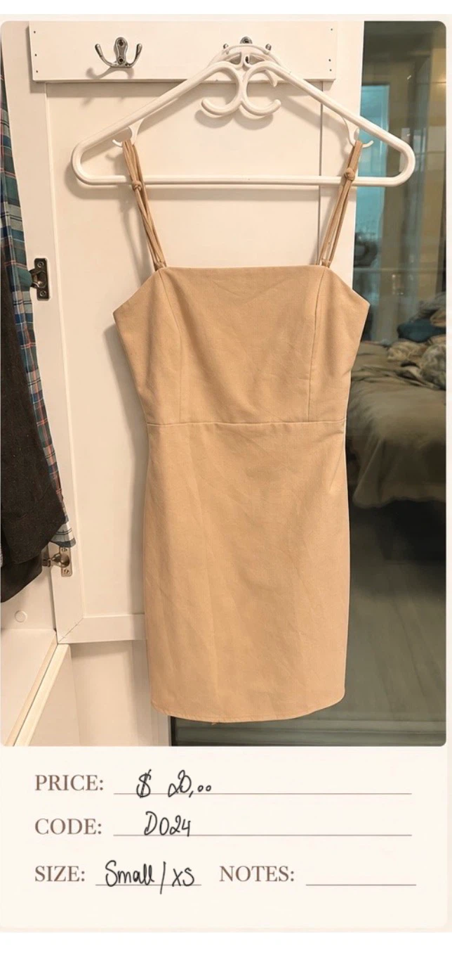 Beige camisole mini dress