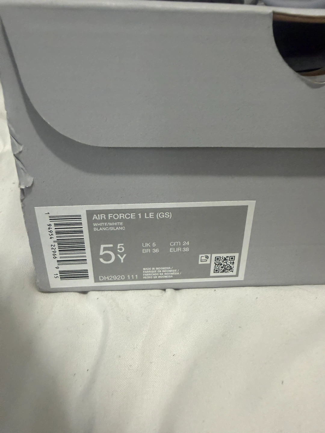 Nike Air Force 1 LE GS White - Size 5.5Y 7Women - photo 3