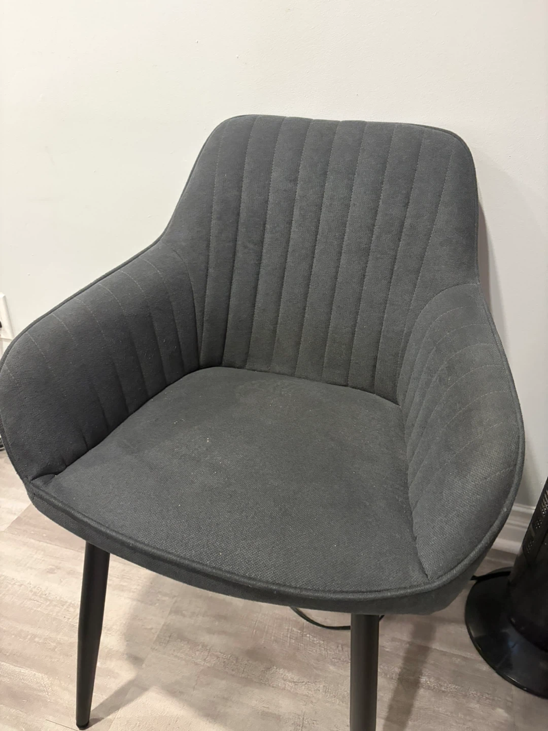 Dark Grey Fabric Dining Chairs (5 pcs)