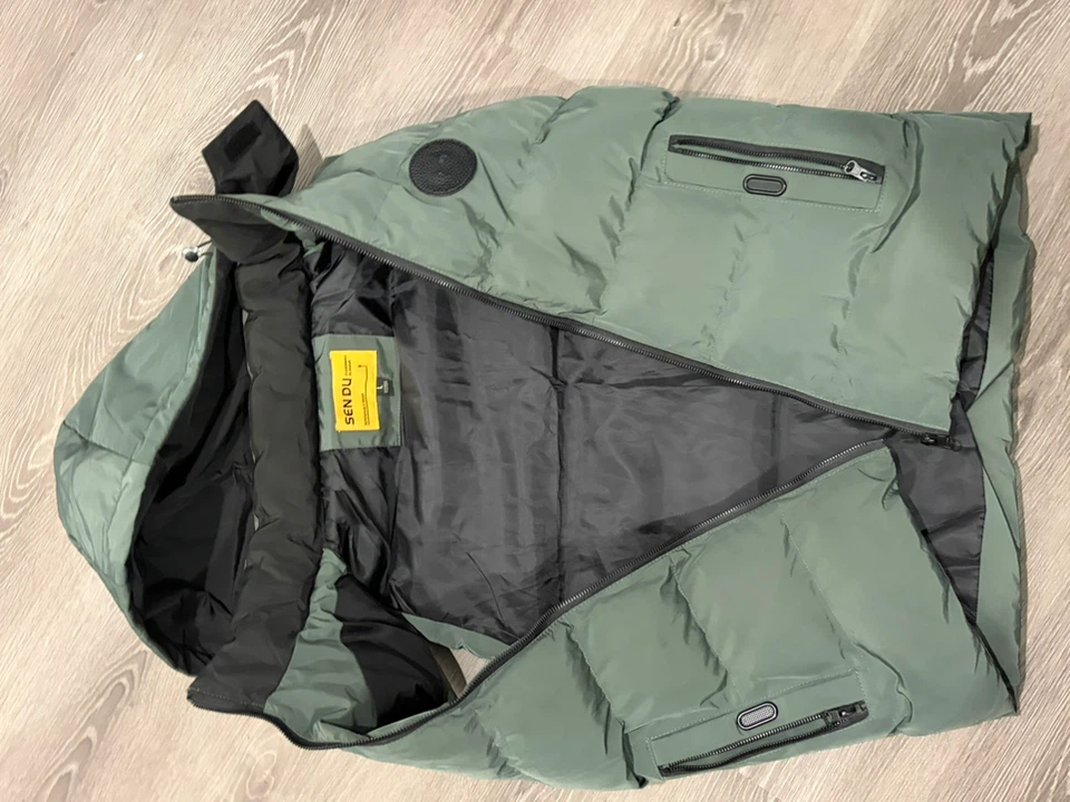 SEND DU Puffer Vest, Olive Green, Size Large - photo 2