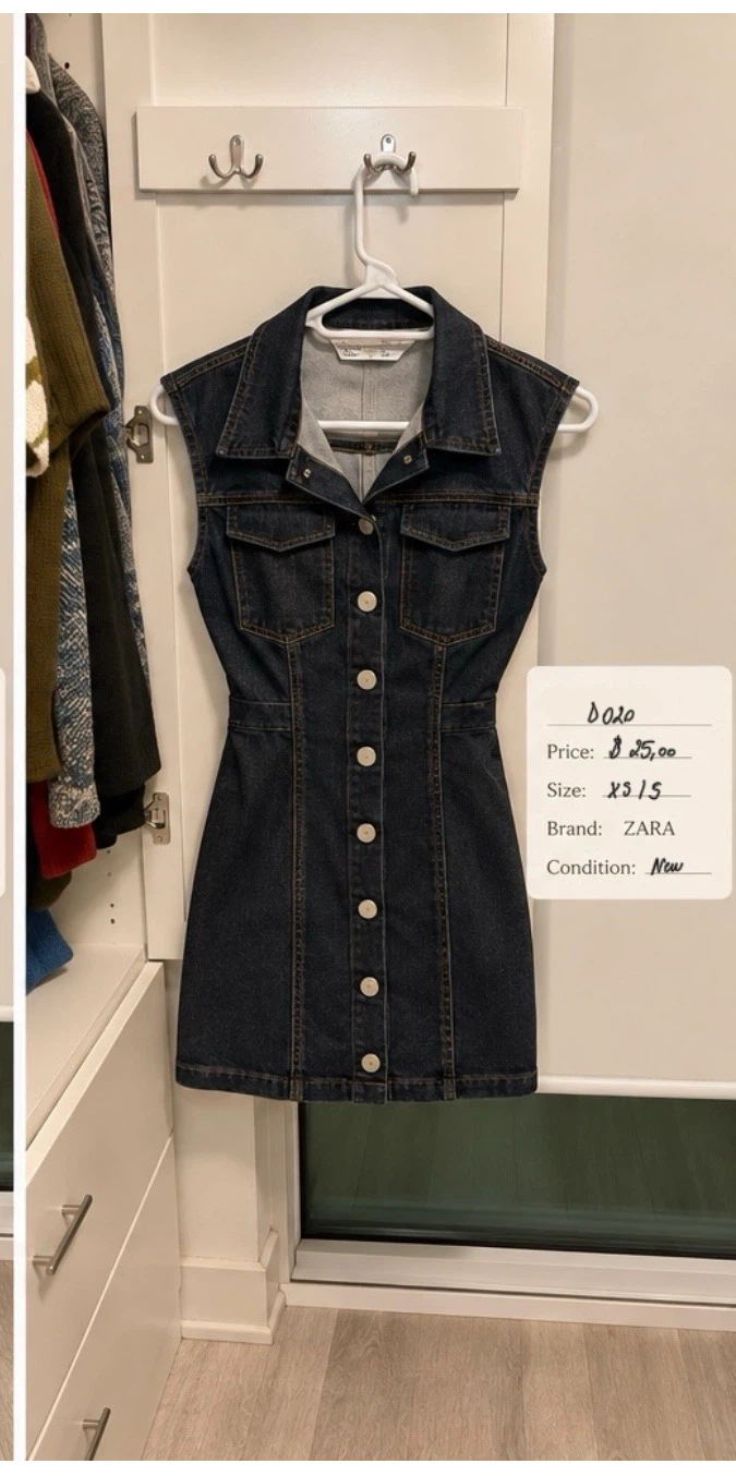 ZARA Denim Vest Dress Size XS