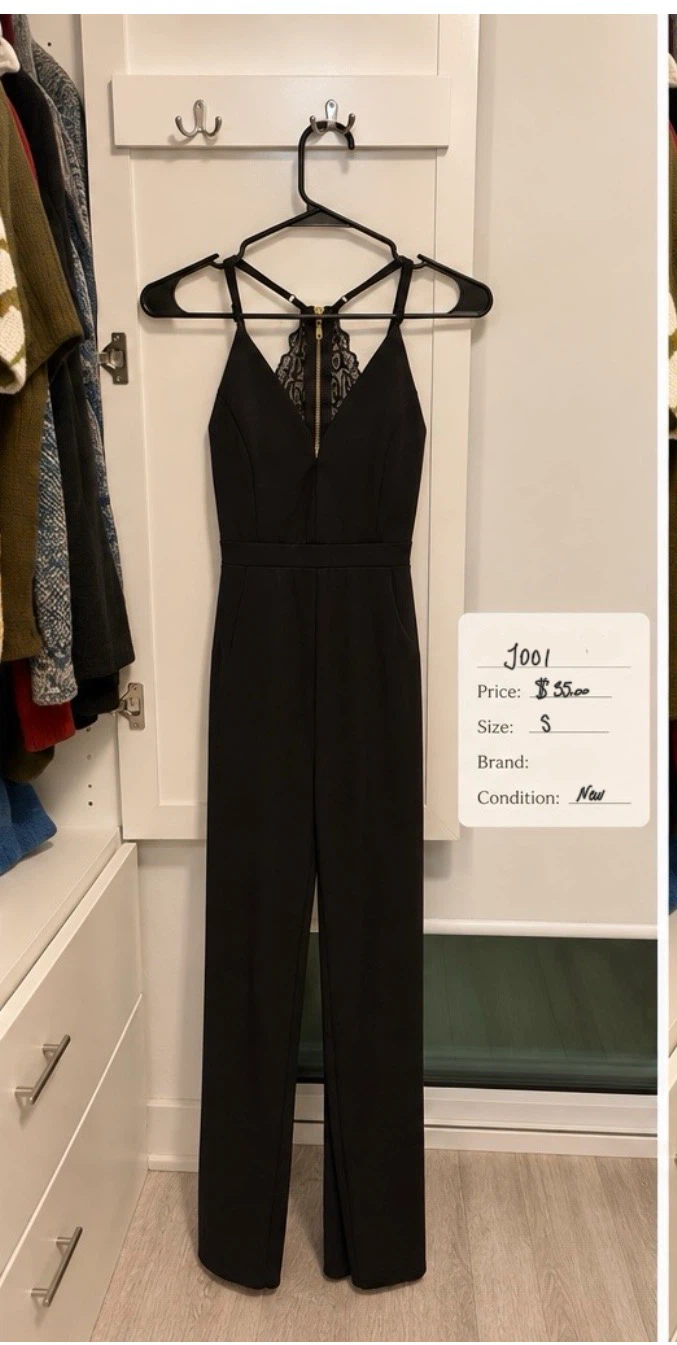 Black Jumpsuit with Lace Detail