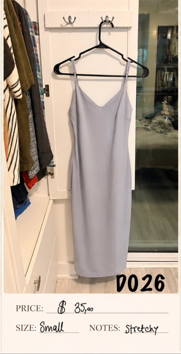 Light Blue Stretchy Midi Dress