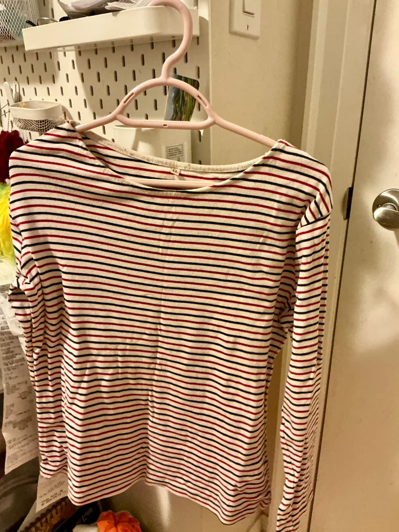 Striped Long-Sleeve Shirt, Size LL