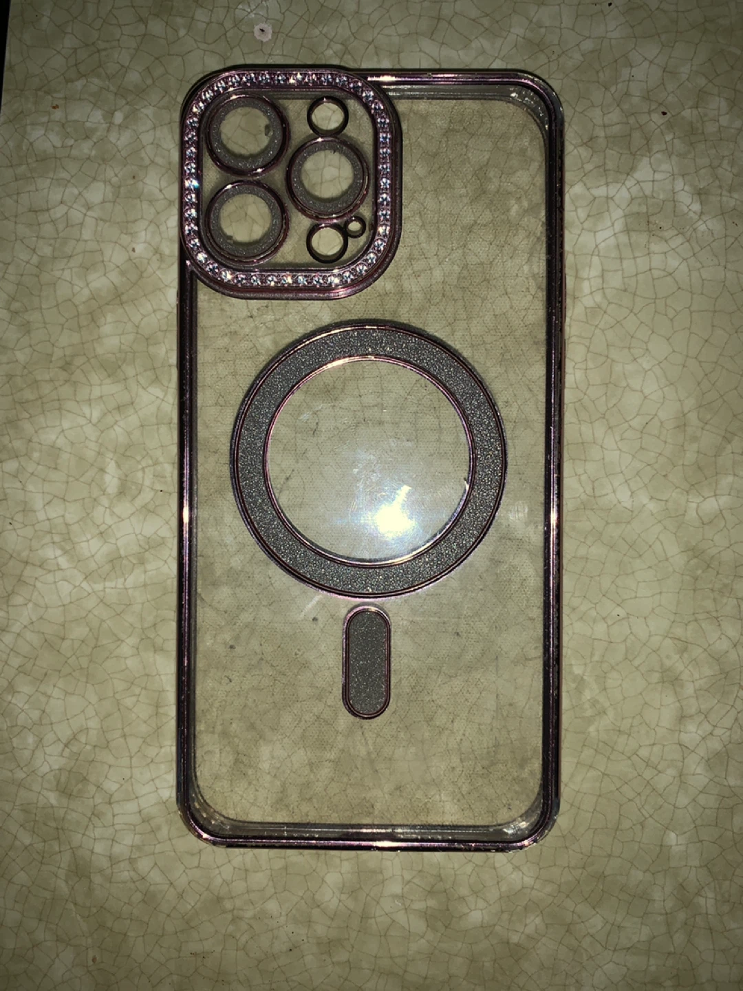 Clear iPhone Case with MagSafe and Rhinestones
