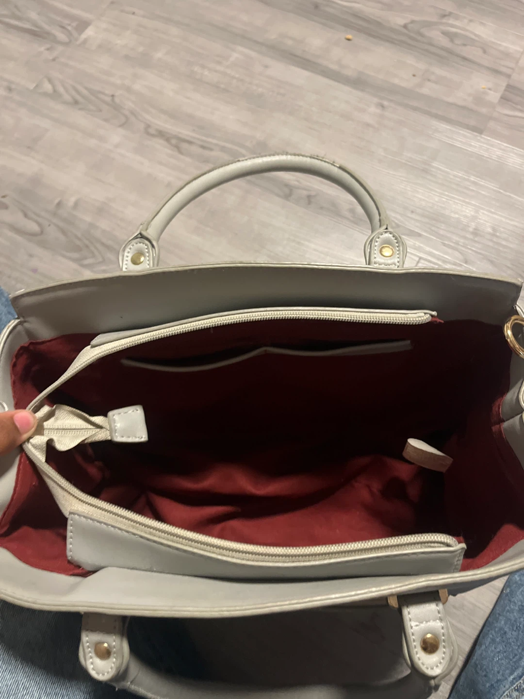 Grey Faux Leather Handbag - photo 3