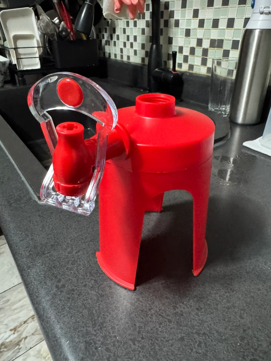Red Inverted Beverage Bottle Dispenser - photo 2