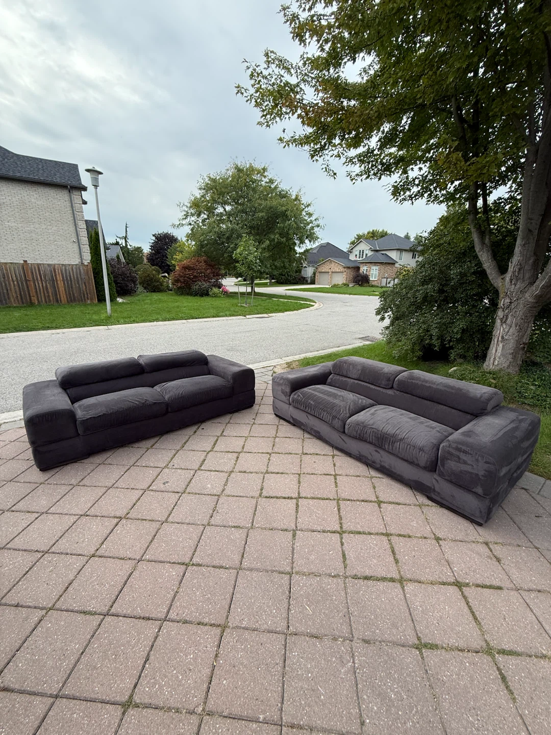 2 Piece Dark Grey Sofa Set - photo 2