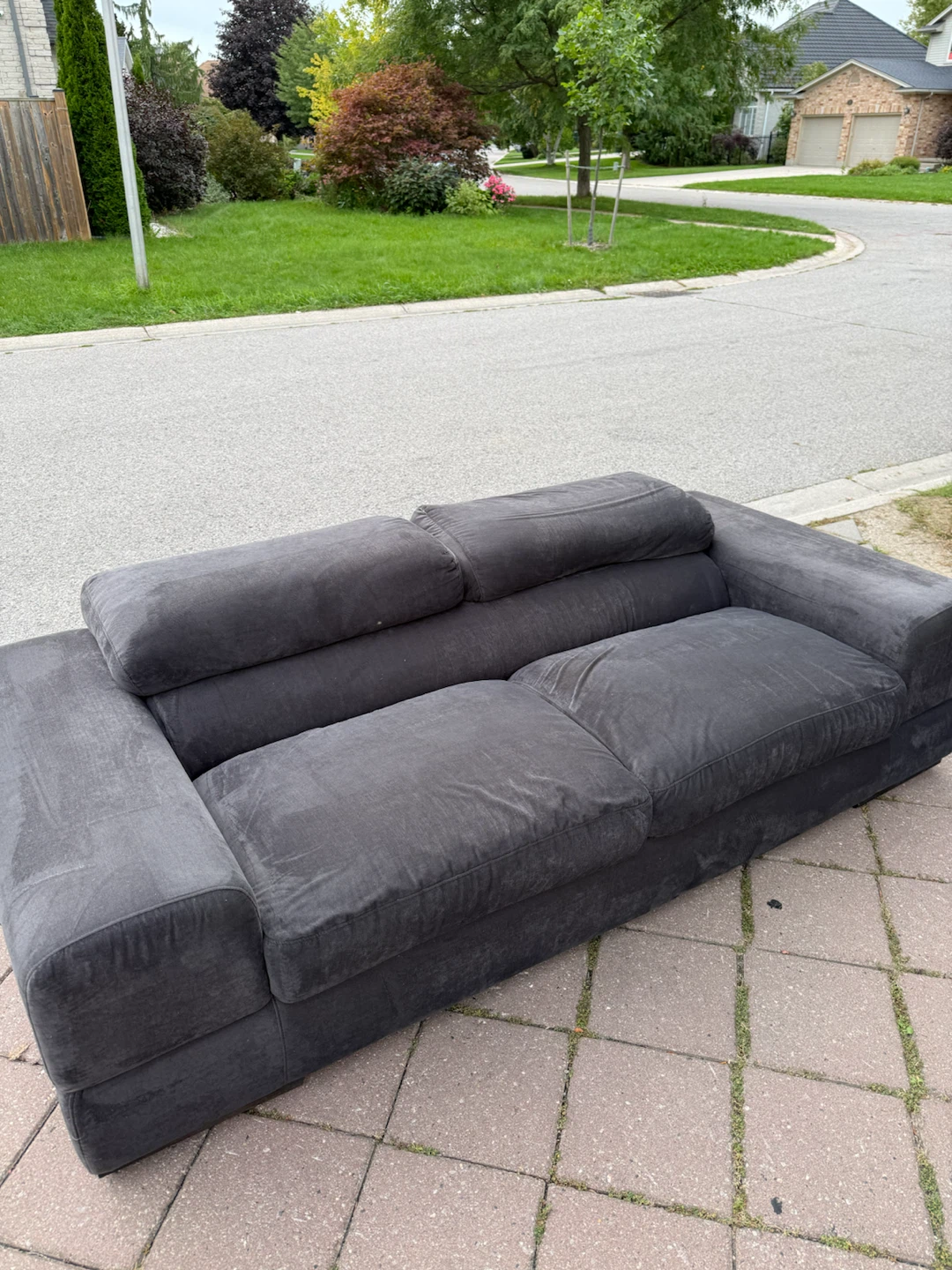 2 Piece Dark Grey Sofa Set - photo 3