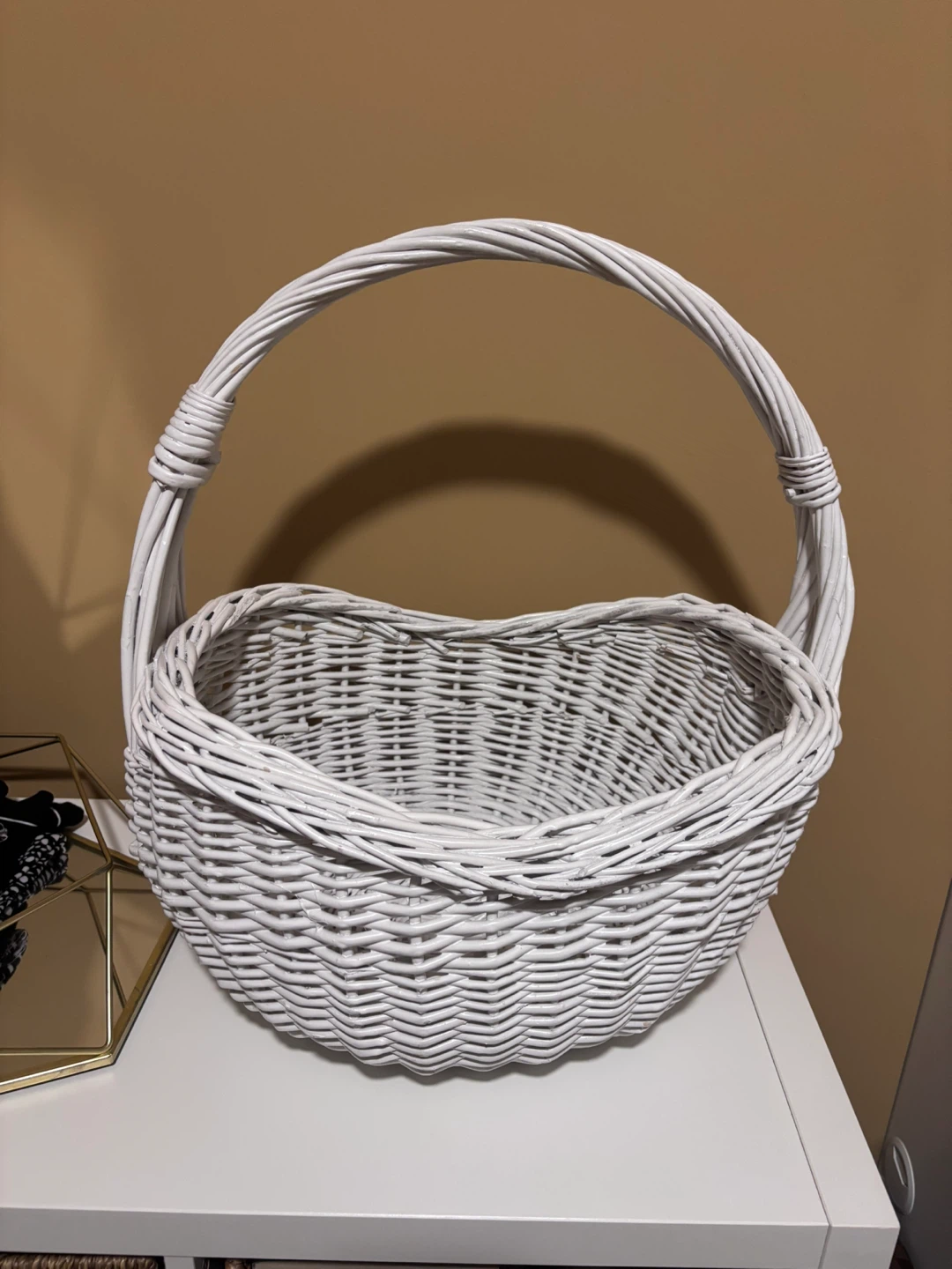 White Wicker Storage Basket