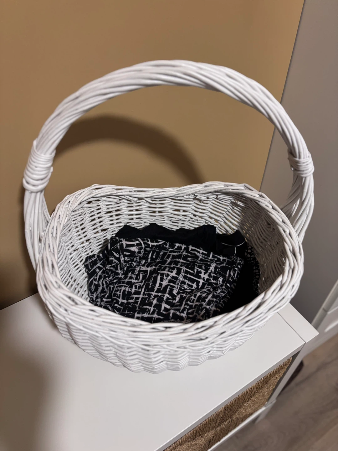 White Wicker Storage Basket - photo 2