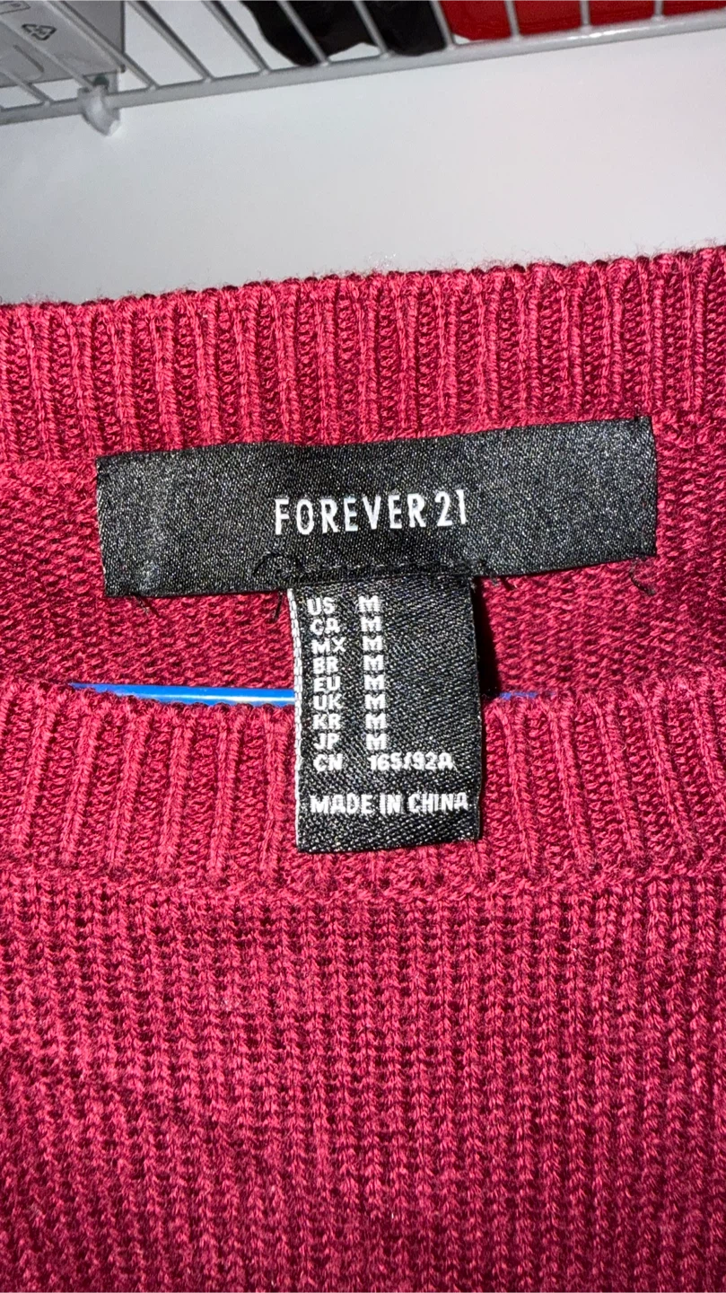 Forever 21 Maroon Cropped Sweater - photo 2