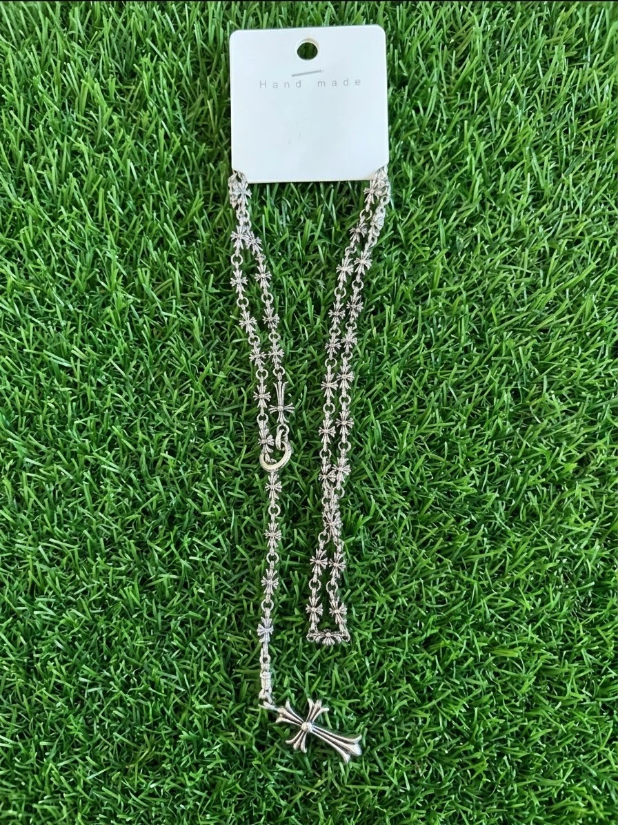 Chrome Hearts Style Cross Link Chain Necklace