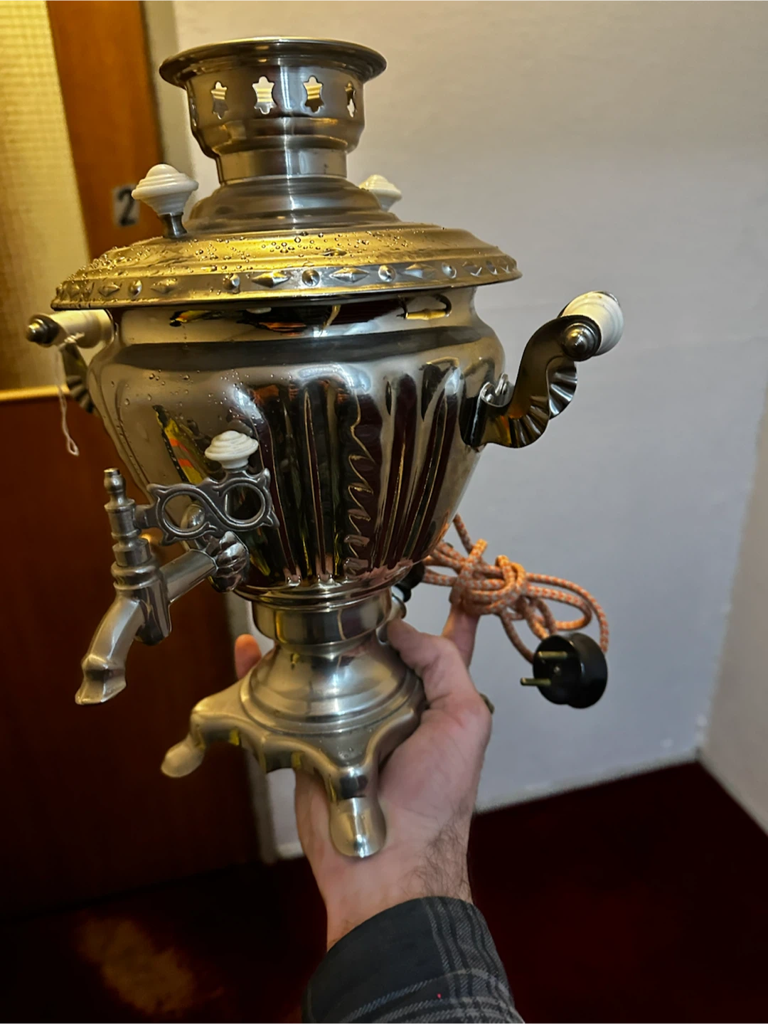 Vintage Soviet Electric Samovar with Cord EUC