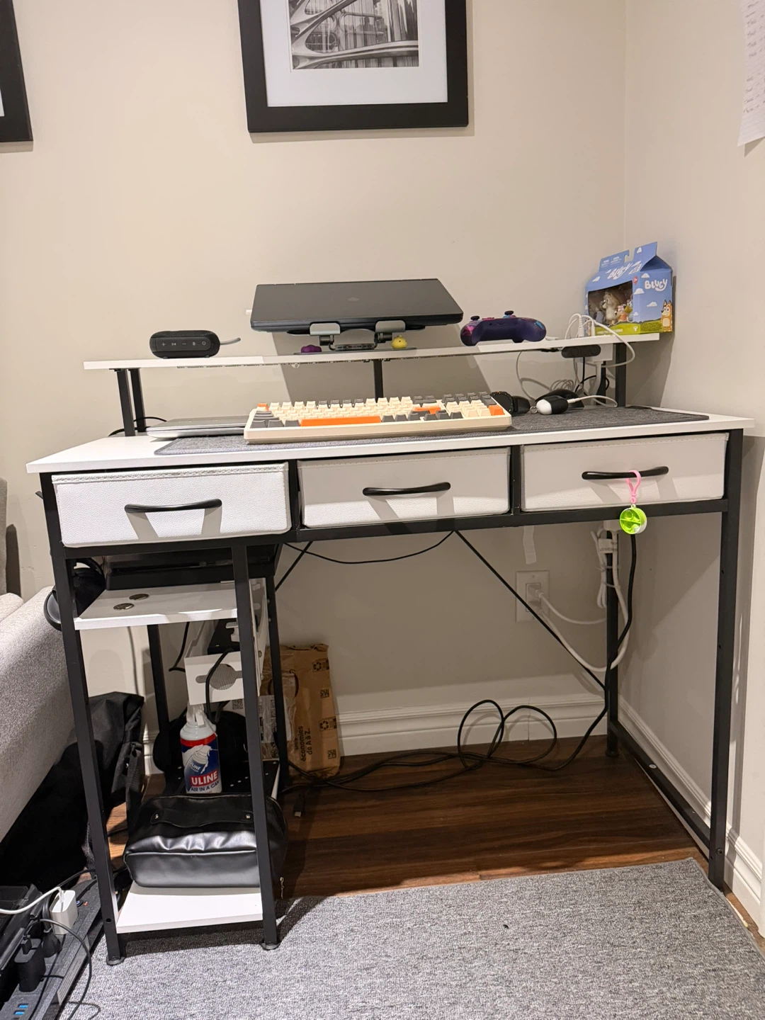 Computer Desk with Drawers and Shelving